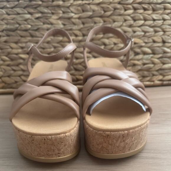 NWB! Anne Klein Brown Vinette Slip On Wedges Slingback Sandals - Picture 5 of 8